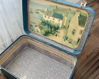 Vintage Suitcase -Upcycled- Wedding Card Holder /Bridal Shower/Storage Chest/Floral pattern- Storage - pironin