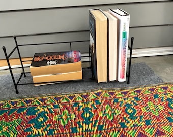 Vintage Wire Book Rack- Mid Century - Magazine Rack- Vinyl record holder-Desktop