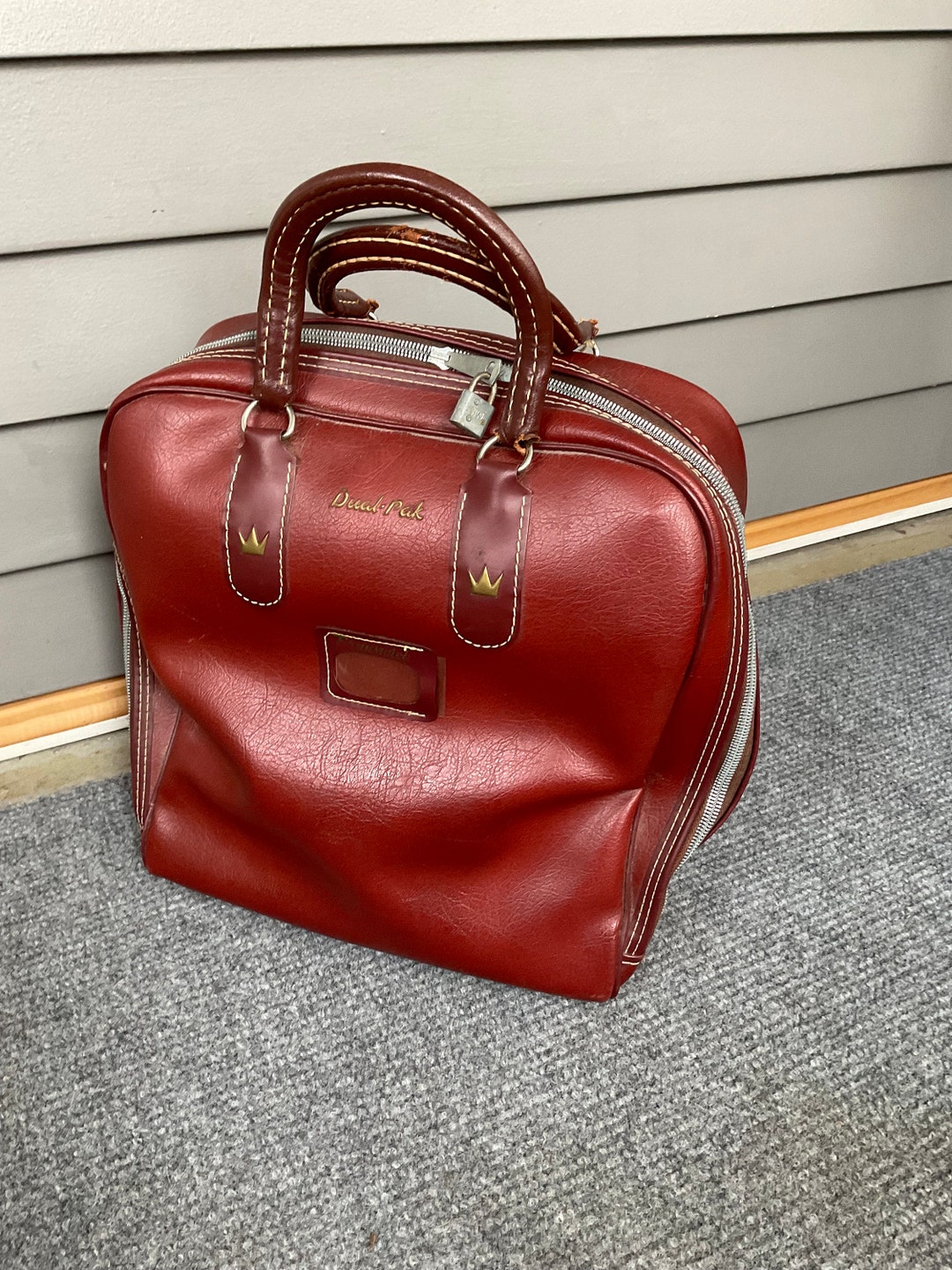 Vintage Bowling Ball Bag Brown Etsy
