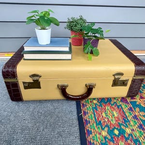 Valise vintage - recyclée - porte-cartes de mariage/coffre de rangement/- rangement-bagages