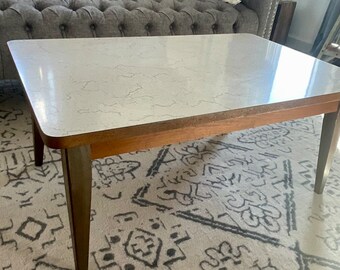 Vintage Formica Table-Coffee Table-Mid Century- bohemian-Accent table- mcm- lo boho
