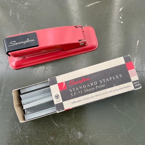 Vintage Swingline stapler - Office/School supplies- Red Stapler- Office/Teacher gift - with staples