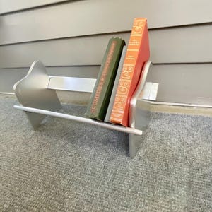 Vintage Wood Book Rack- Mid Century - Magazine Rack- Book Shelf - Table Top