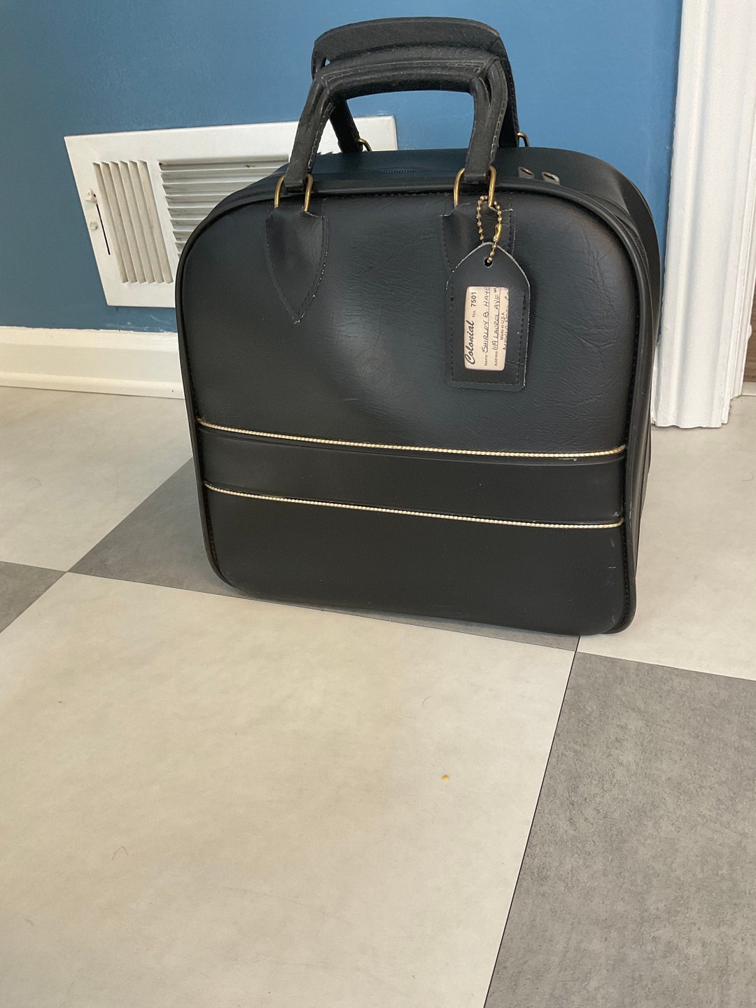 Vintage Bowling Ball Bag black Etsy