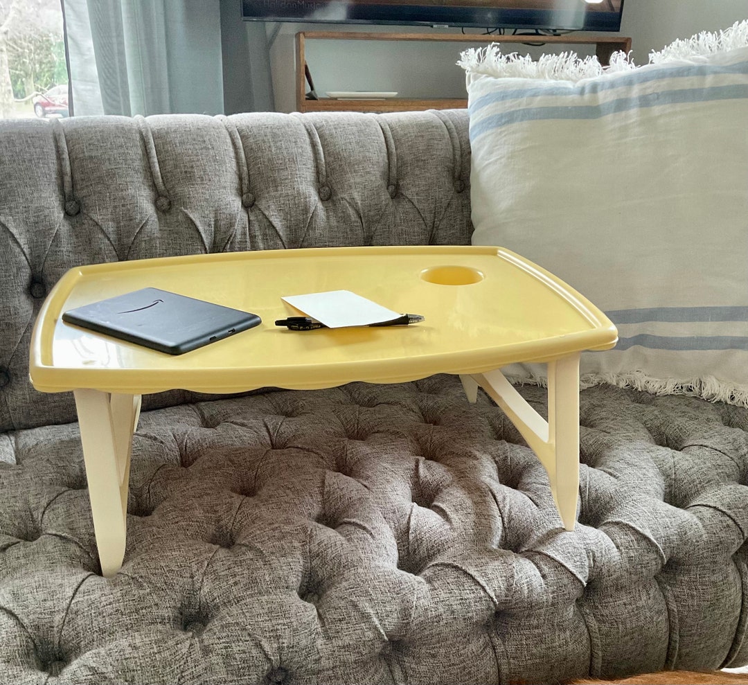 Vintage folding bed tray lap desk work station yellow etsy