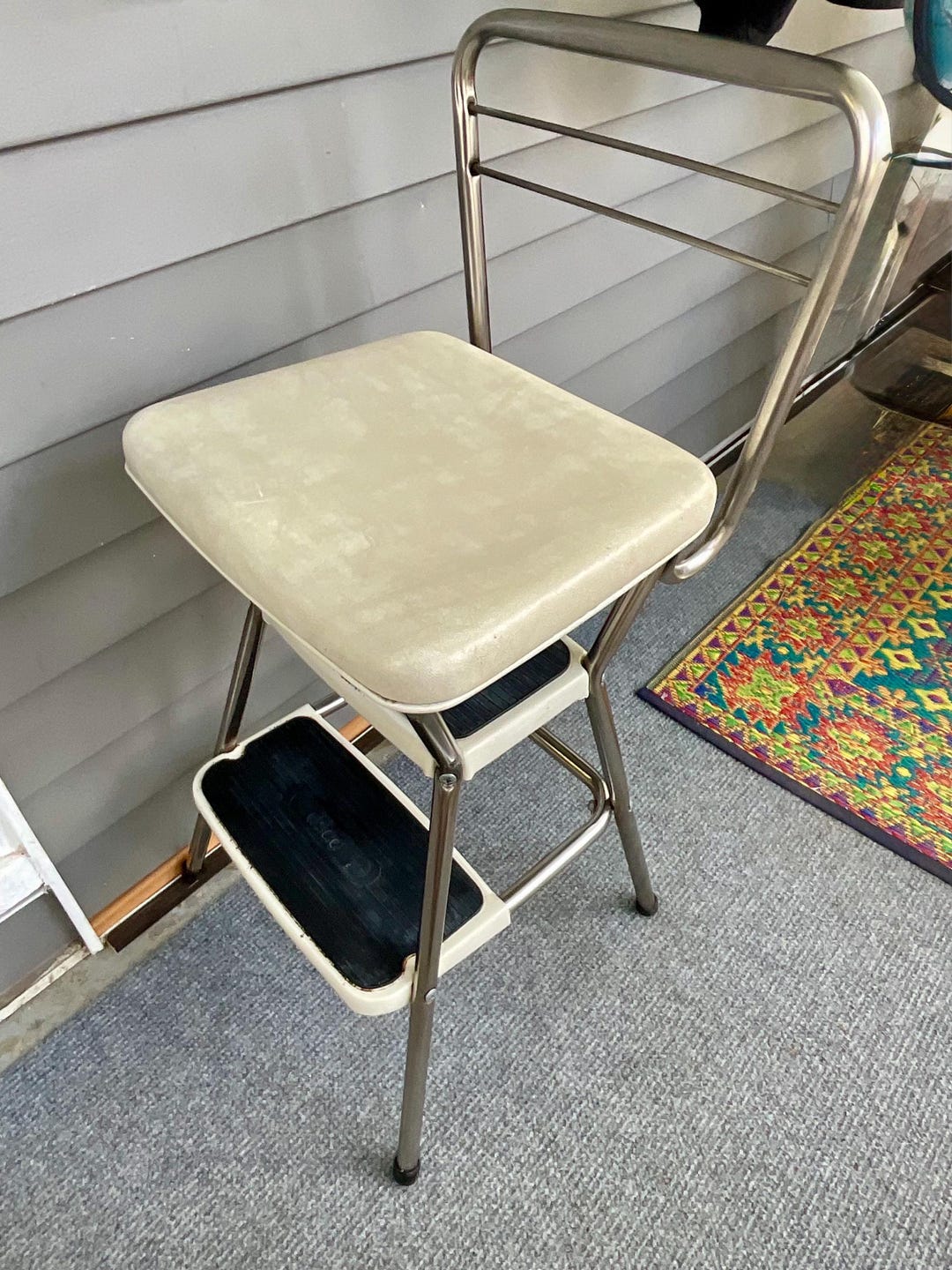 Vintage Flip up Cosco Step Stool/ Chair - Kitchen Stool - White - Etsy