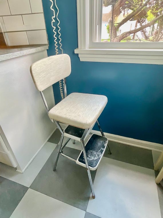 Kitchen Step Stool Chair High Stool Chair COSCO Stylaire Retro