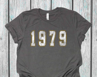 Vintage 1979 Birthday T-Shirt | Unisex Team Colors Tee