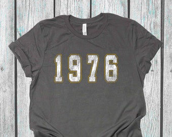 Jahrgang 1976 TShirt | 1976 Jahr Shirt | Geburtstag TShirt für 1976 | Team Farben | Geboren 1976 | Unisex | Geburtstag-Geschenk-Shirt | Vintage-T-Shirt
