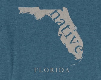 Florida Native Home TShirt Vintage Distressed Look Graphic Tee