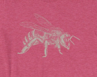 Bee Shirt, Save the Bees Honey Bee Shirt, Simple distressed honey bee vintage look t shirt.