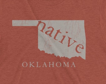 Oklahoma State T Shirt, Native Oklahoma Shirt Vintage Look Distressed Design Tee, Unisex Super Comfortable T Shirt