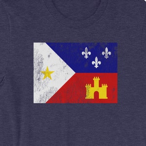 Acadiana Vlag Shirt | Louisiana T Shirt | Noodlijdende vlag van Acadiana | Cajun Land | Vintage Look Acadian Tee | Bayou Land