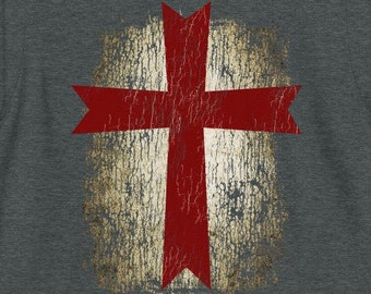 Knight Templar Cross T Shirt | Templar | Christian Warrior T Shirt | Deus Vult | Crusader T Shirt | Knights Templar | Short-Sleeve Unisex T