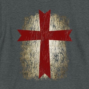 Knight Templar Cross T Shirt | Templar | Christian Warrior T Shirt | Deus Vult | Crusader T Shirt | Knights Templar | Short-Sleeve Unisex T