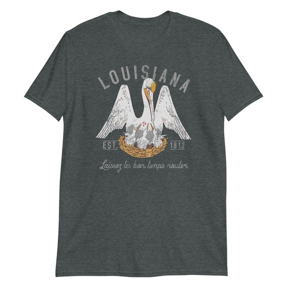 Louisiana Pelican TShirt | Laissez les bon temps roulier | Est 1812 | Louisiana Pelican Tee | Vintage Look Graphic Tee | Louisiana State Tee