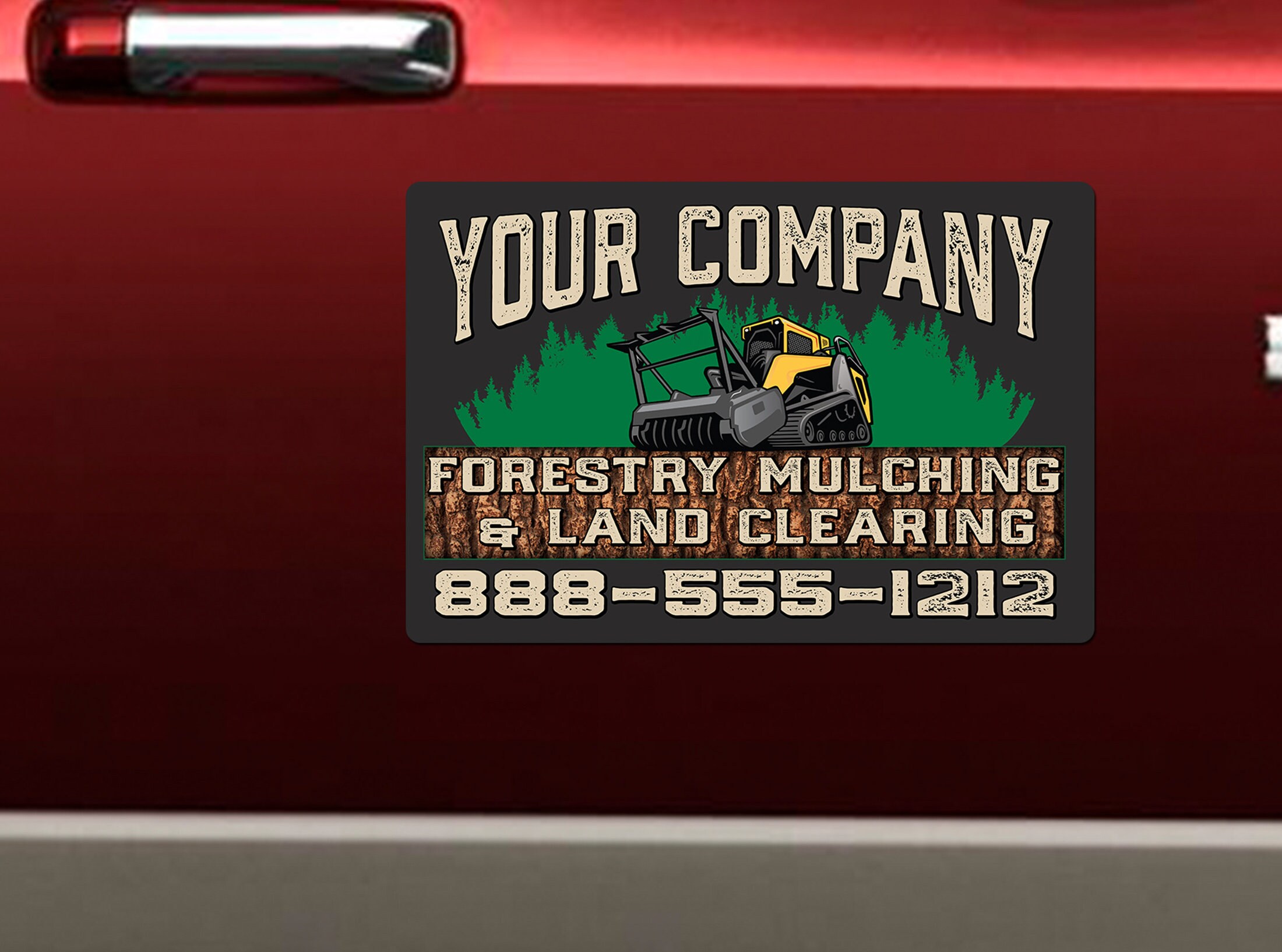 Forestry Mulching Company Custom Door Signs Personalize to Your Mulching Company Name