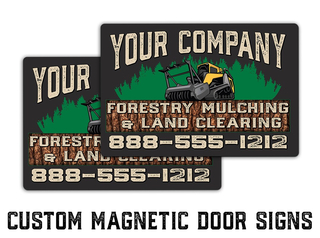 Forestry Mulching Company Custom Door Signs Personalize to Your Mulching Company Name
