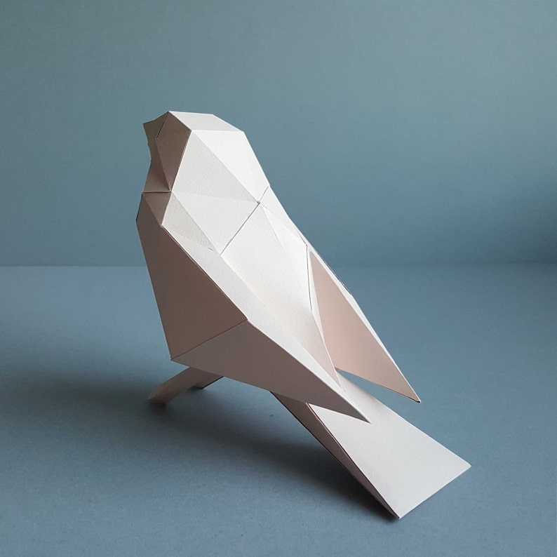 4 aves papercraft decoración del hogar animales de papel Etsy
