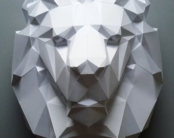 The Lion, papercraft, home decoration, paper animals,Lion kit, polygonal paper