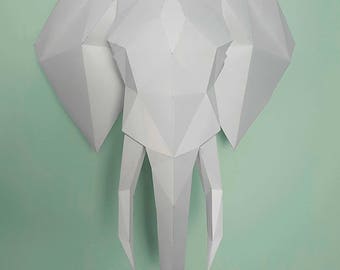 Słoń, papierowe rzemiosło, dekoracja domu, papierowe zwierzęta, zestaw Słonia, papier wielokątny, éléphant