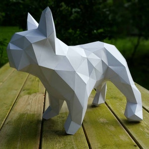 Frenchie, Bulldog francese, papercraft, decorazione domestica, animali di carta, kit bulldog, decorazione poligonale