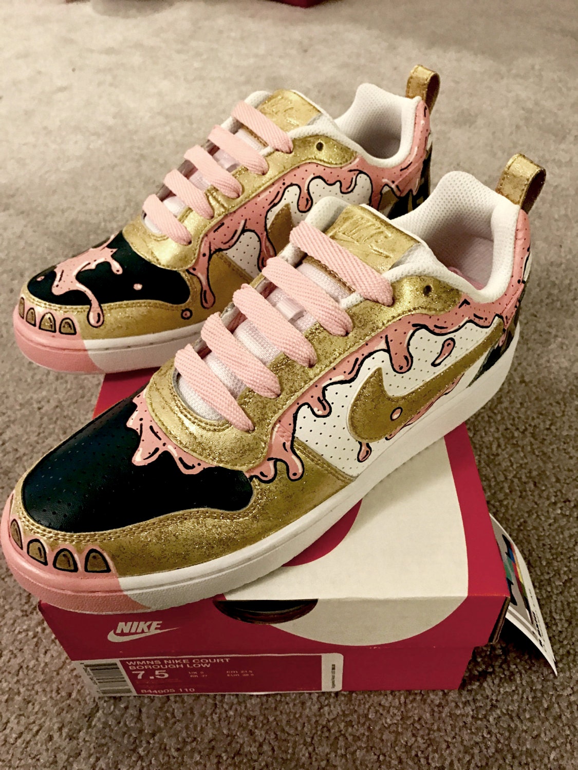 Nike Custom Painted Shoes Bubblegum Grillz Edition Etsy