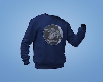 Night Owl Sweatshirt, Embroidered Crewneck, Night Shift Gift