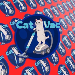 Cat Vac Sticker, Funny PureWick Nurse Humor Decal , Great gift, accessory for nurses, CNAs, healthcare workers