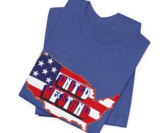 United We Stand T-Shirt – American Patriotic USA Map Design