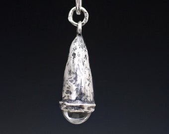 Stardust Amulet Silver Necklace, handmade quartz necklace, ancient necklace, witch necklace, quartz amulet, quartz talisman, magic necklace