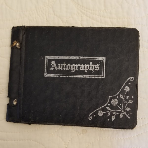 1935 Autograph book 1930s pre ww2 world war ll Senior High School girl Autographs full of vintage stories and sayings