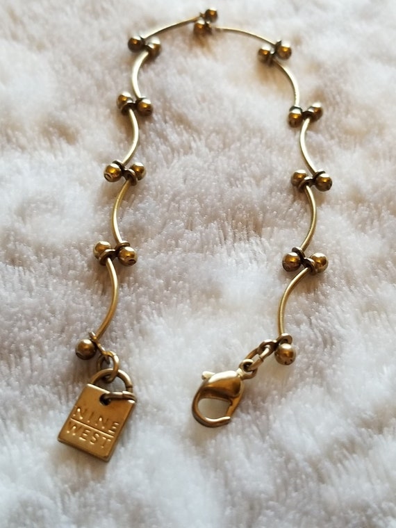 1980s Vintage brass link rare chain link Bracelet… - image 1