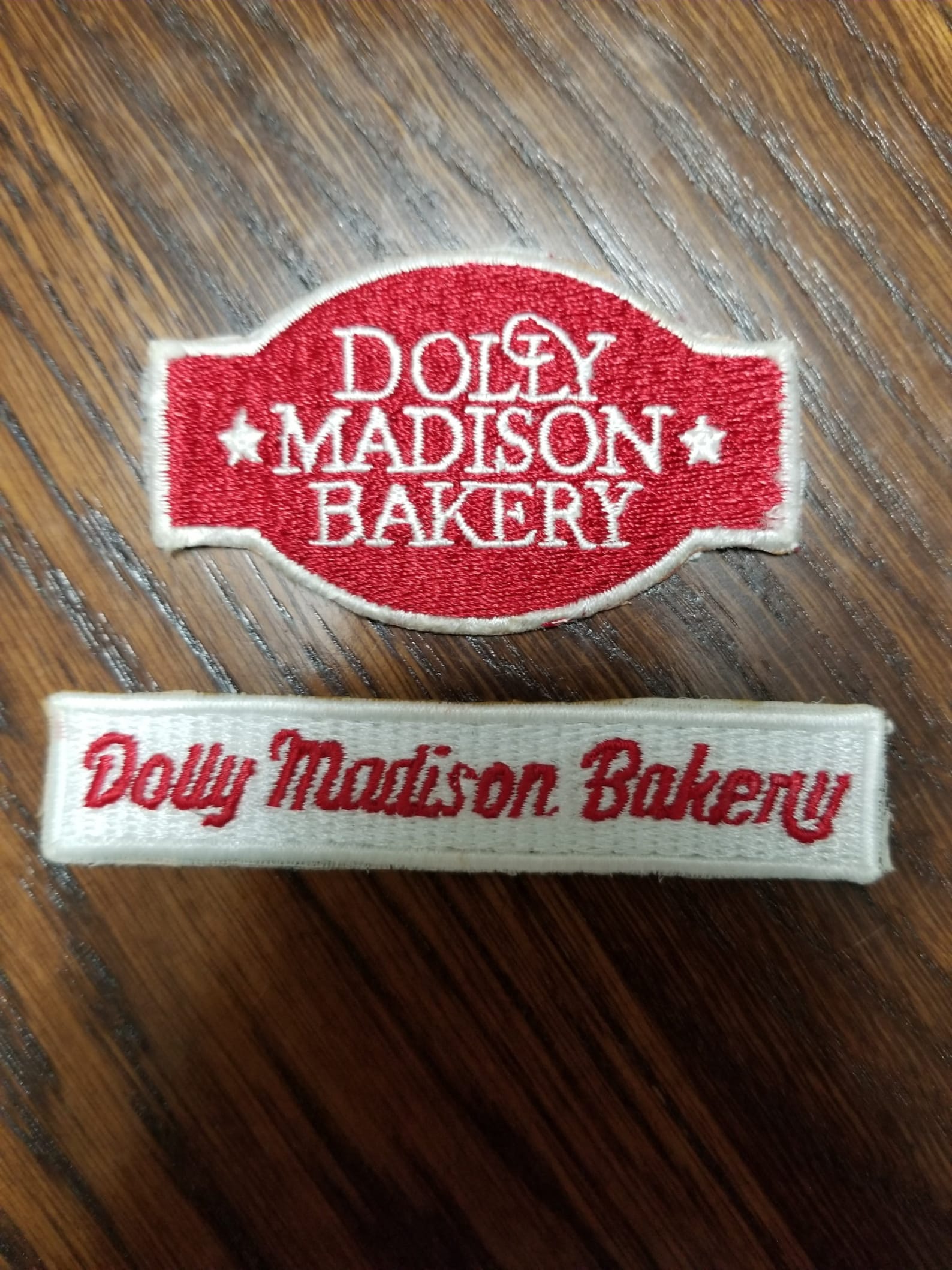 2 vintage Dolly Madison Bakery sew on Patches red white star Etsy