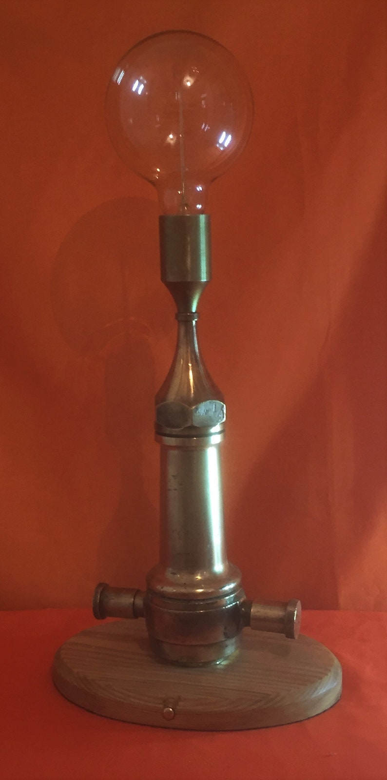 A Vintage Brass Fire Hose Nozzle Antique Fire Hose Nozzle Table Lamp