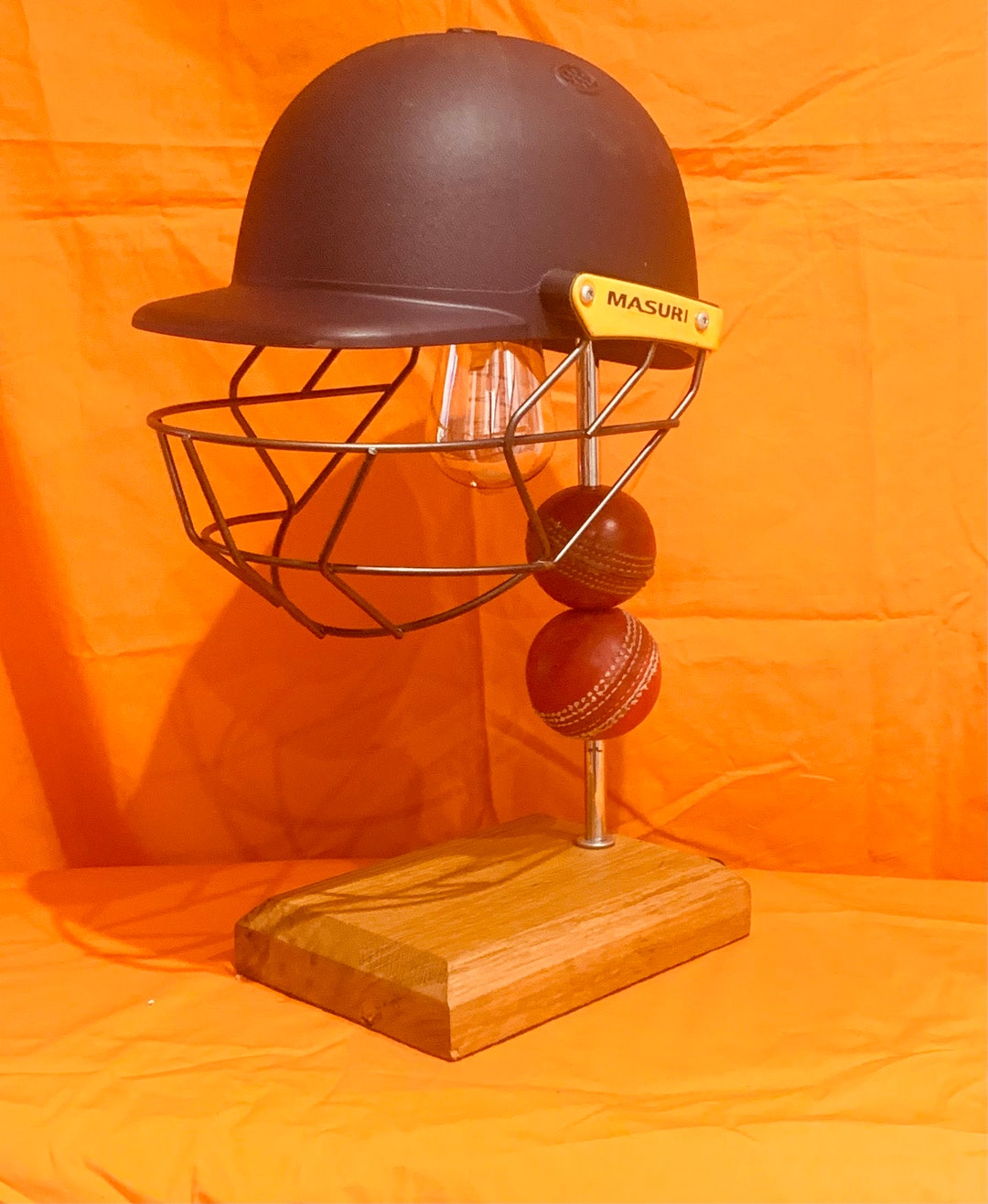 A Masuri Cricket Safety Helmet Paired With 2 Balls to Produce Etsy