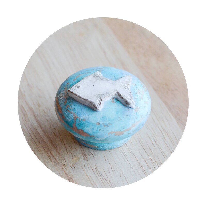 Rustic Turquoise Drawer Knobs Beach Decor House Image 0