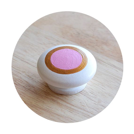 Unique Pink Drawer Knobs Wood Cabinet Knob Pink And Gold Etsy
