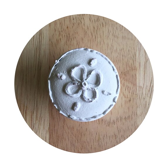 Farmhouse Knob Rustic White Drawer Knobs Shabby Chic Etsy