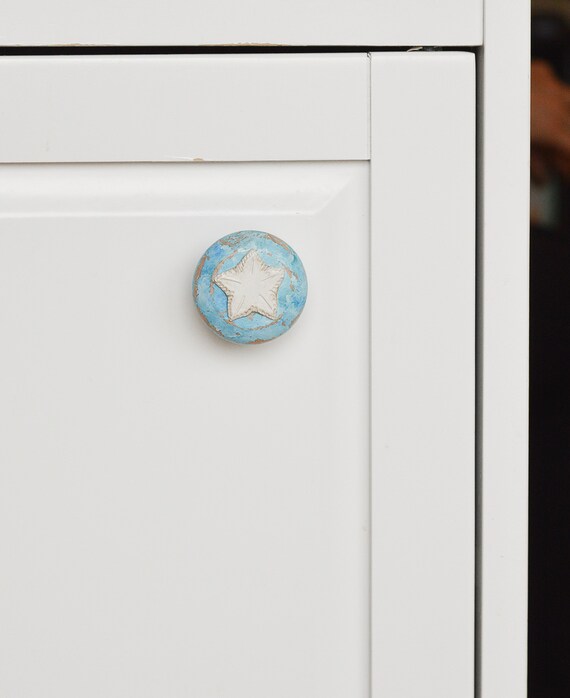 Rustic Turquoise Drawer Knobs Beach Decor Knobs Knob With Etsy
