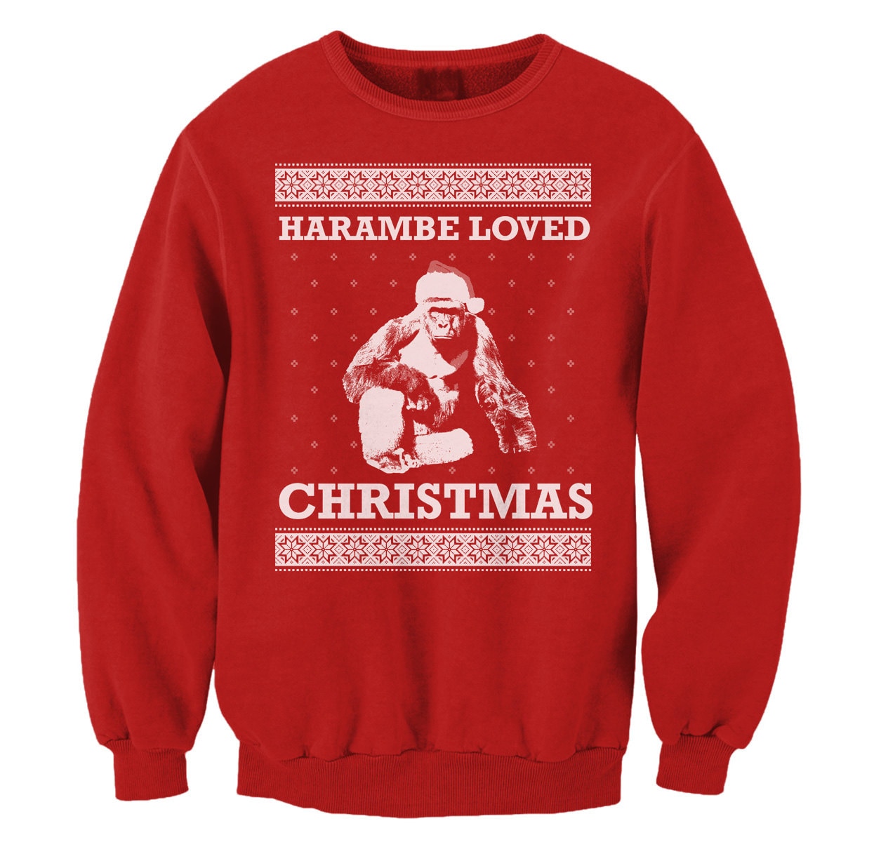 Harambe Loved Christmas RIP Cincinnati Zoo Tribute Gorilla Ugly Christmas Sweater Sweatshirt Etsy Canada