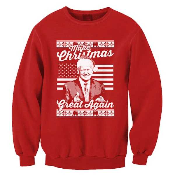 Make Christmas Great Again Donald Trump Ugly Sweater Merry Xmas Funny Republican GOP Sweatshirt