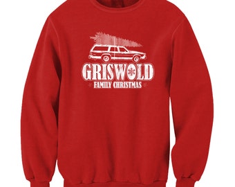 Griswold Family Christmas Funny Clark Griswold Xmas Chevy Chase 80s Crewneck Sweatshirt