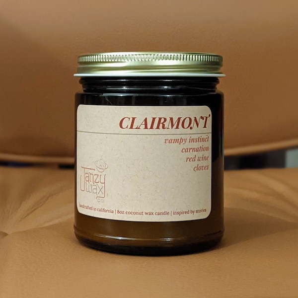 Clairmont Candle - Discovery of Witches All Souls Inspired Candle | Bookish Candle | Red Wine Clove