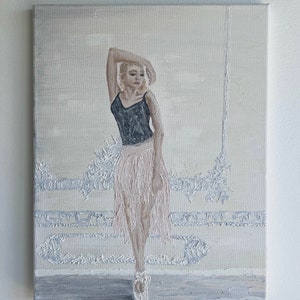 Ballerina Dancer Painting Oil On Canvas Original Art 11x14