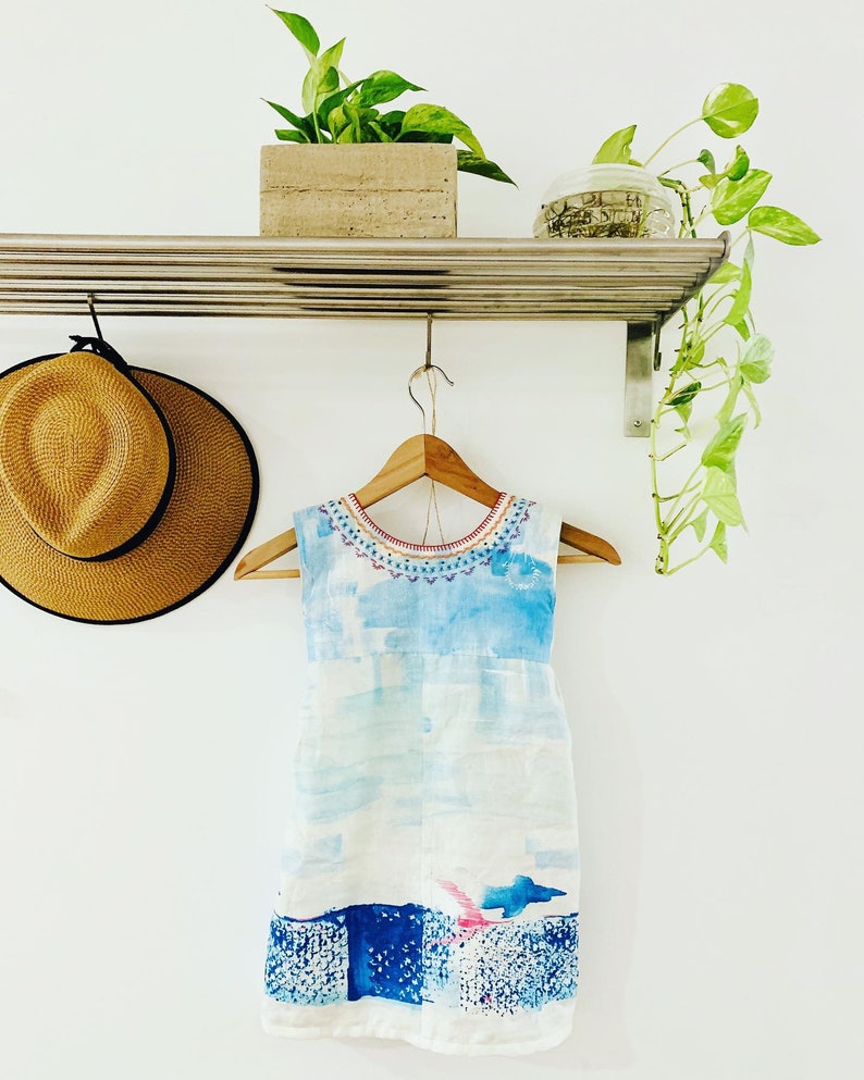 Embroidered Nani Iro Linen Day Dress Dresses Clothing Ugaurbanag Com