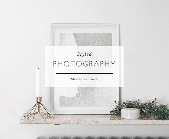Christmas Mockup Holiday Mockup White Frame Picture Frame Minimalist
