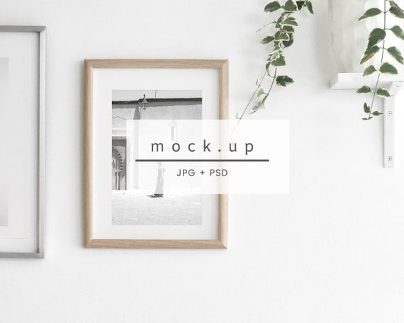 Wood Frame Frame Mockup Stock Image Frame Mockup Styled Etsy
