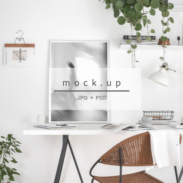 Mockup Photography - Scandinavian Workspace, Stock Frame, Mockup Frame, Prints Stock Image