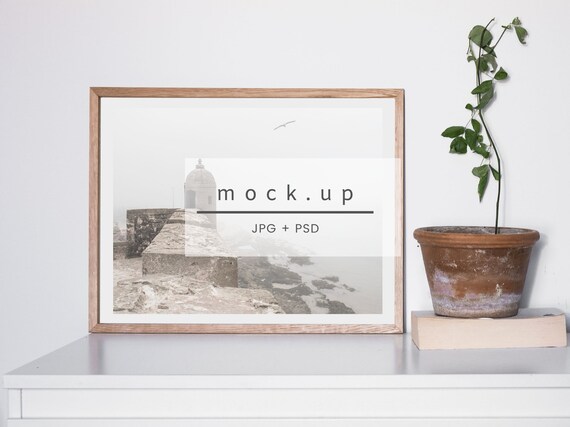 Download Horizontal Frame Mockup Wooden Mockup Mock Ups Picture Etsy